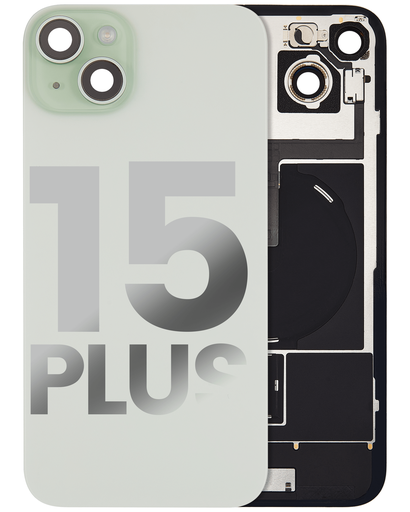 [107082130644] Vitre arrière avec adhésif et MagSafe original pour iPhone 15 Plus - Avec Logo - Grade A - Vert