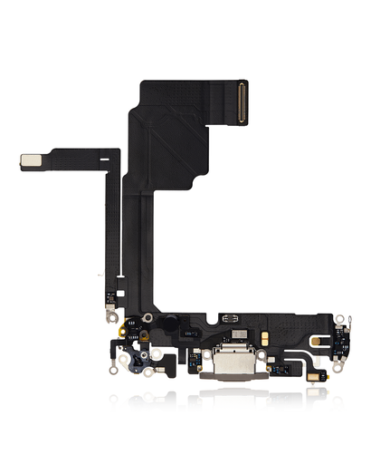 [107082130423] Connecteur de charge avec nappe compatible iPhone 15 Pro - Premium - Titane Naturel