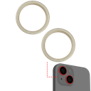 Anneau de protection de lentille caméra arrière compatible iPhone 15 - 15 Plus - Aftermarket Plus - Jaune - 2 pièces