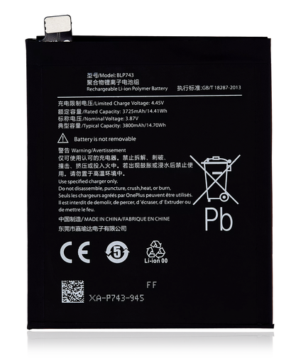 [107082073227] Batterie compatible OnePlus 7T - BLP743