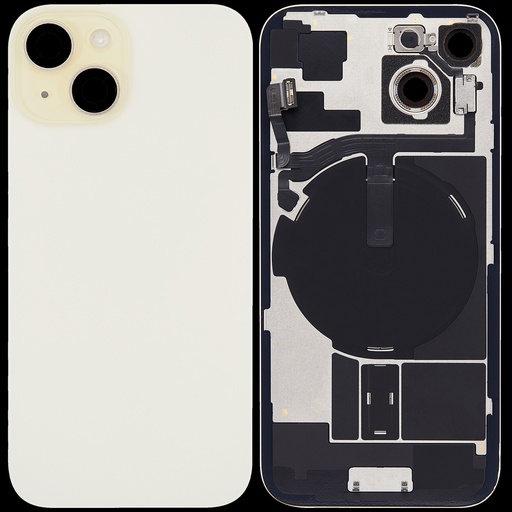 [107082130546] Vitre arrière avec adhésif et MagSafe original pour IPhone 15 Plus - Avec Logo - Grade A - Jaune